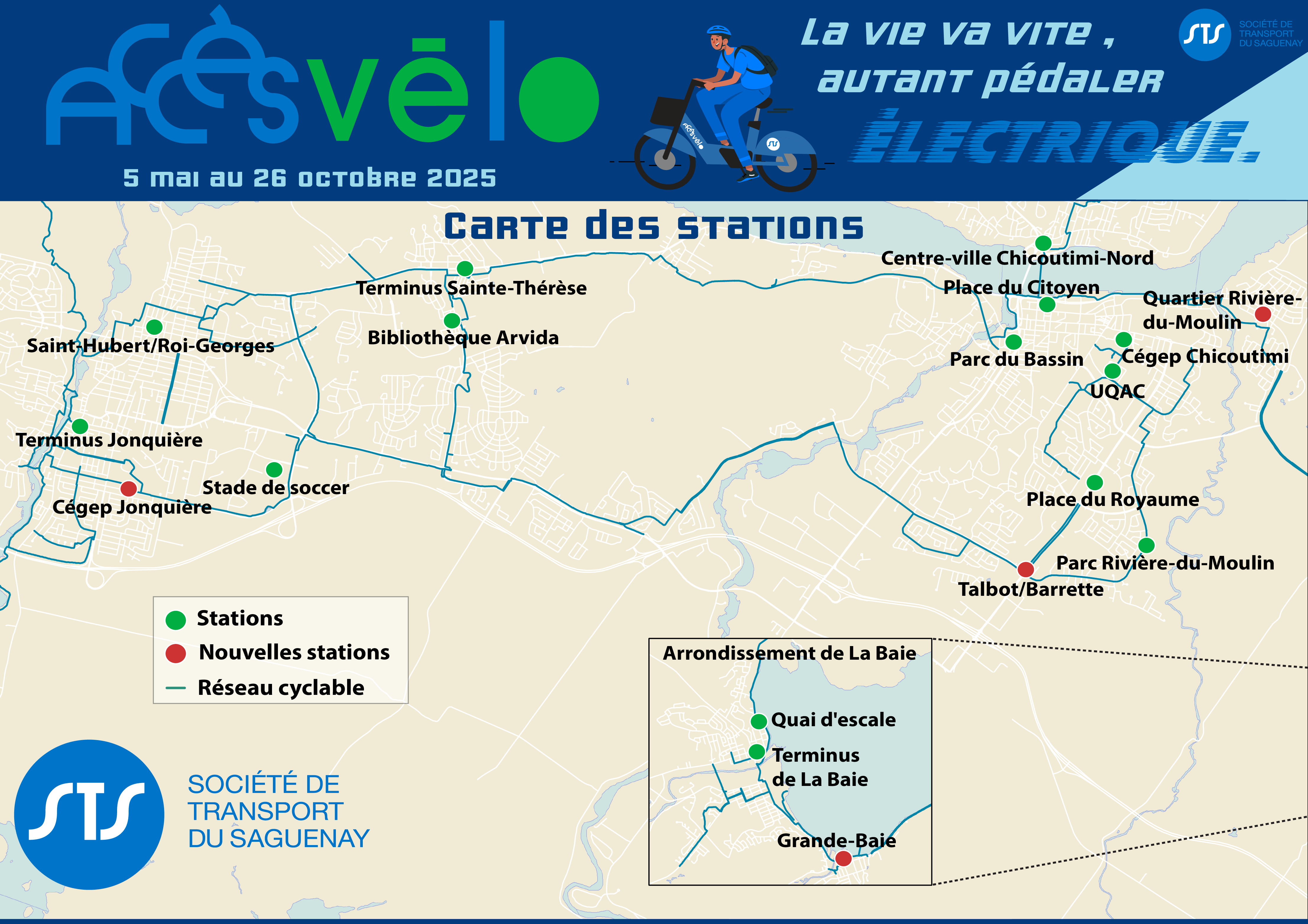 Carte des stations de vélos